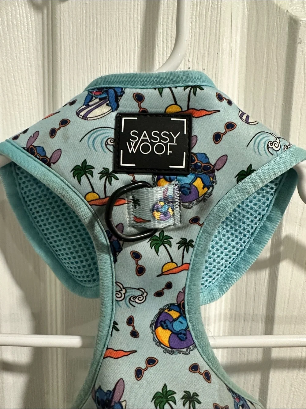 Sassy Woof Light Blue Tropical Print Dog Harness